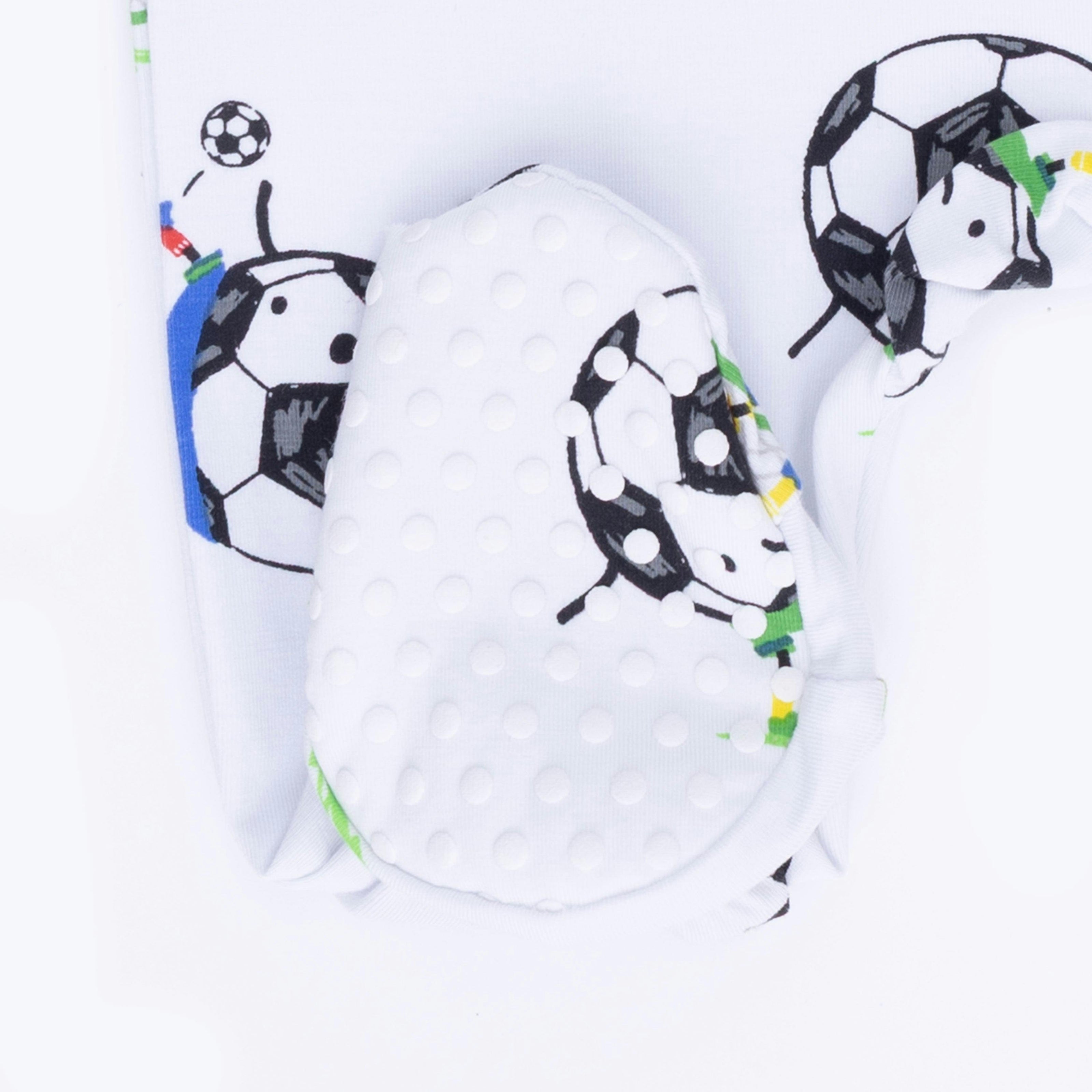 Soccer Balls Playing Soccer  Blue - 2 Way Zipper Footie