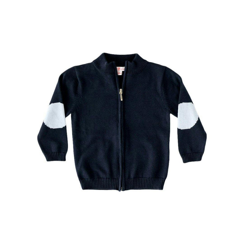 Navy Full Zip Sweater