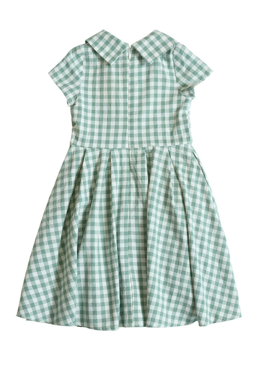 Mini Amber Dress in Sage Gingham