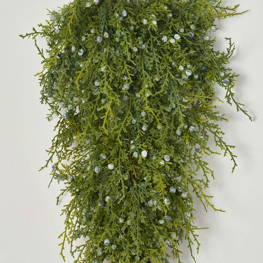 Seeding Winter Juniper Berry Greenery Classic Holiday Teardrop Swag - 3 Options Available