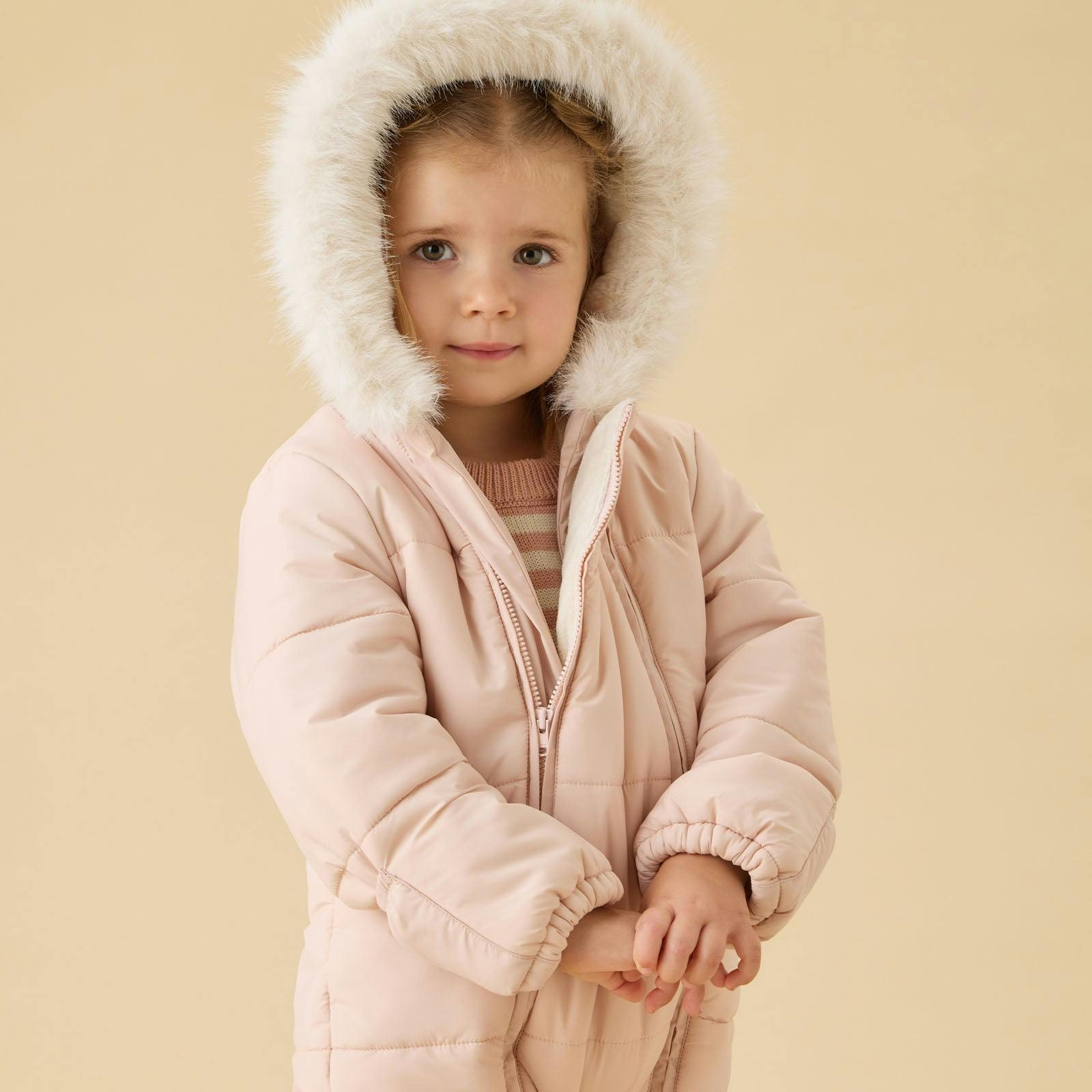 Water Repellent  Padded Snowsuit - Pink
