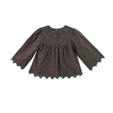 Dark Brown Polka Dot Scallop Set