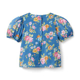 Floral Bow Top, blue