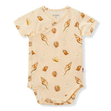 Seashells Stretch Crossover Short Sleeve One Piece