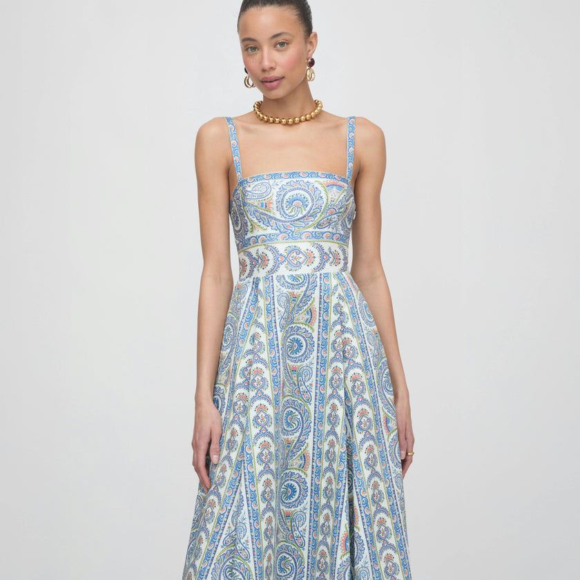 The Margot Dress - Blue Corsica Paisley