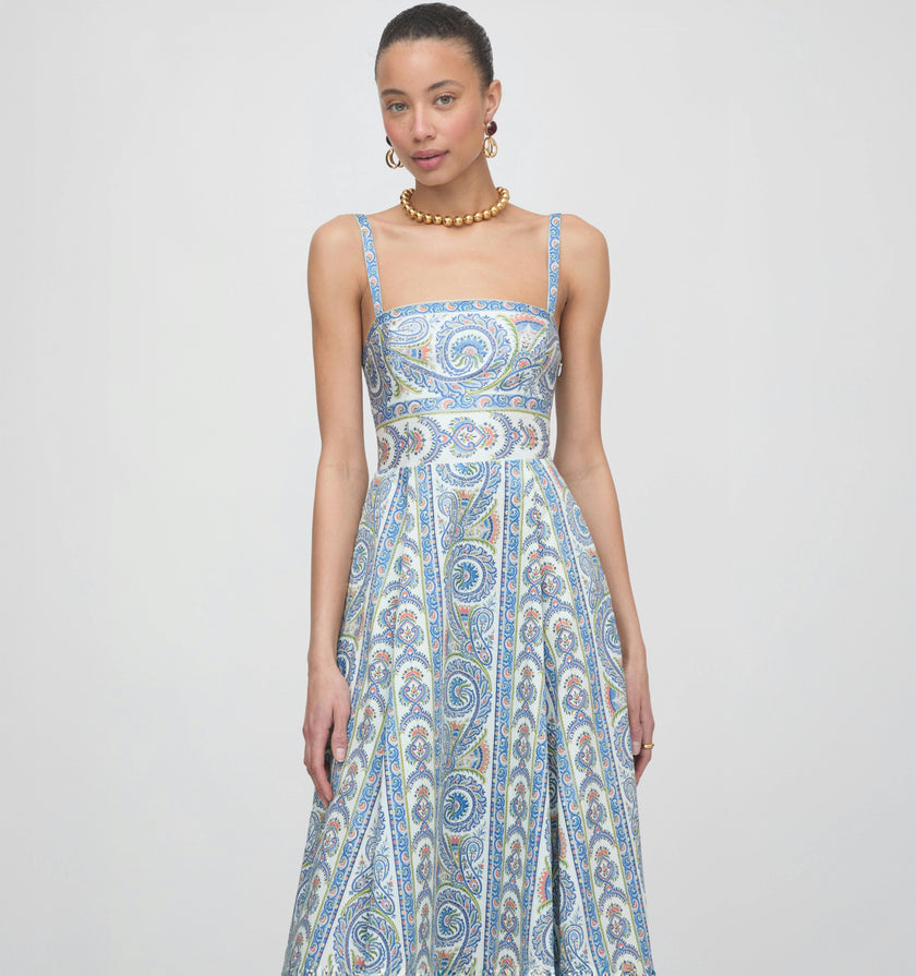 The Margot Dress - Blue Corsica Paisley