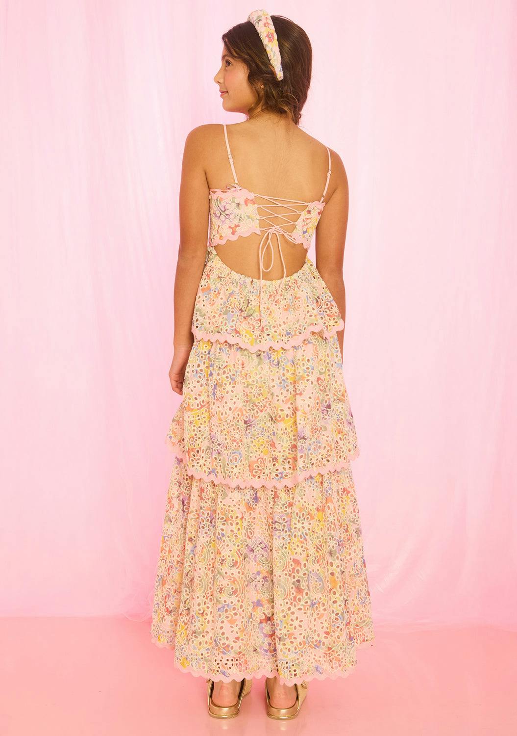 Alanna Frill Embroidered Maxi Dress