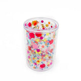 Celebrate Every Day Confetti Pen Cup Organizer - Double Wall Clear Acrylic Desk Organizer with Trapped Multicolor Confetti for Home and Office