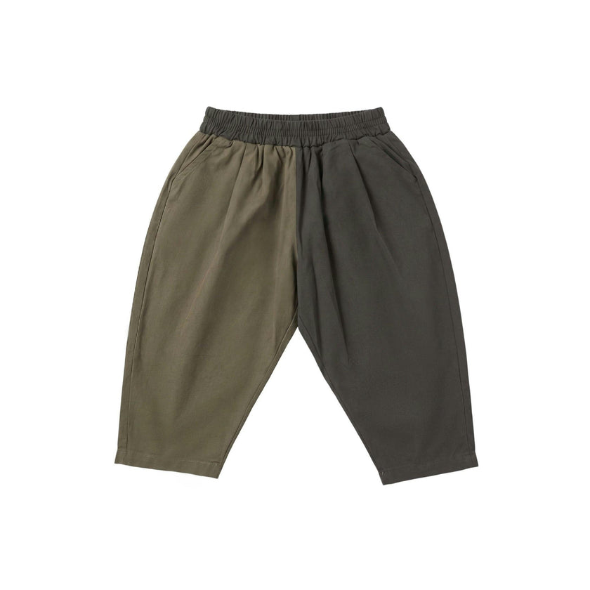 Smoke Gray & Charcoal Colorblock Canvas Pant