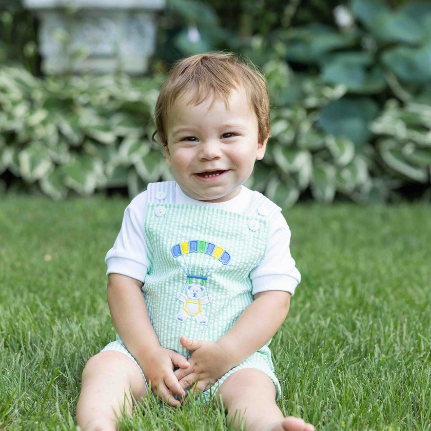 Seersucker Shortall With Parachute
