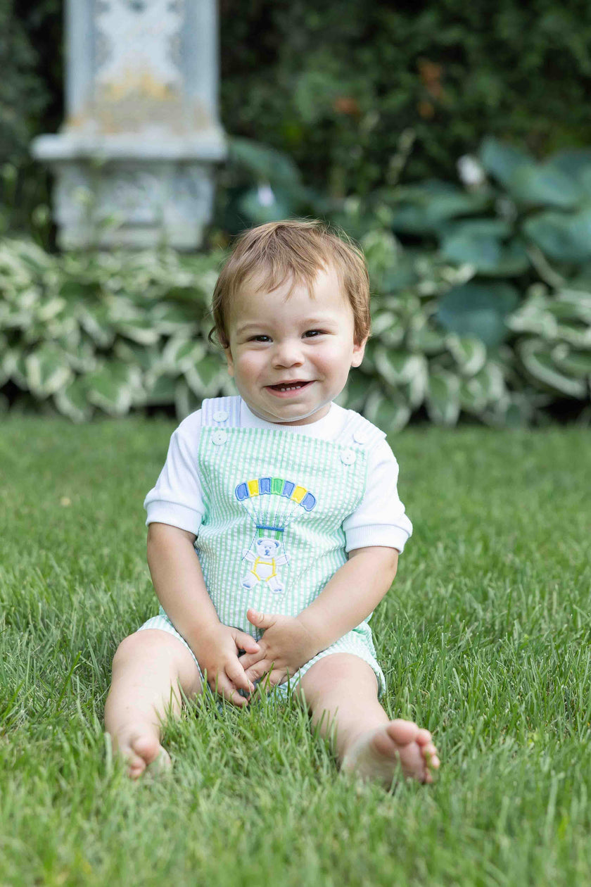 Seersucker Shortall With Parachute