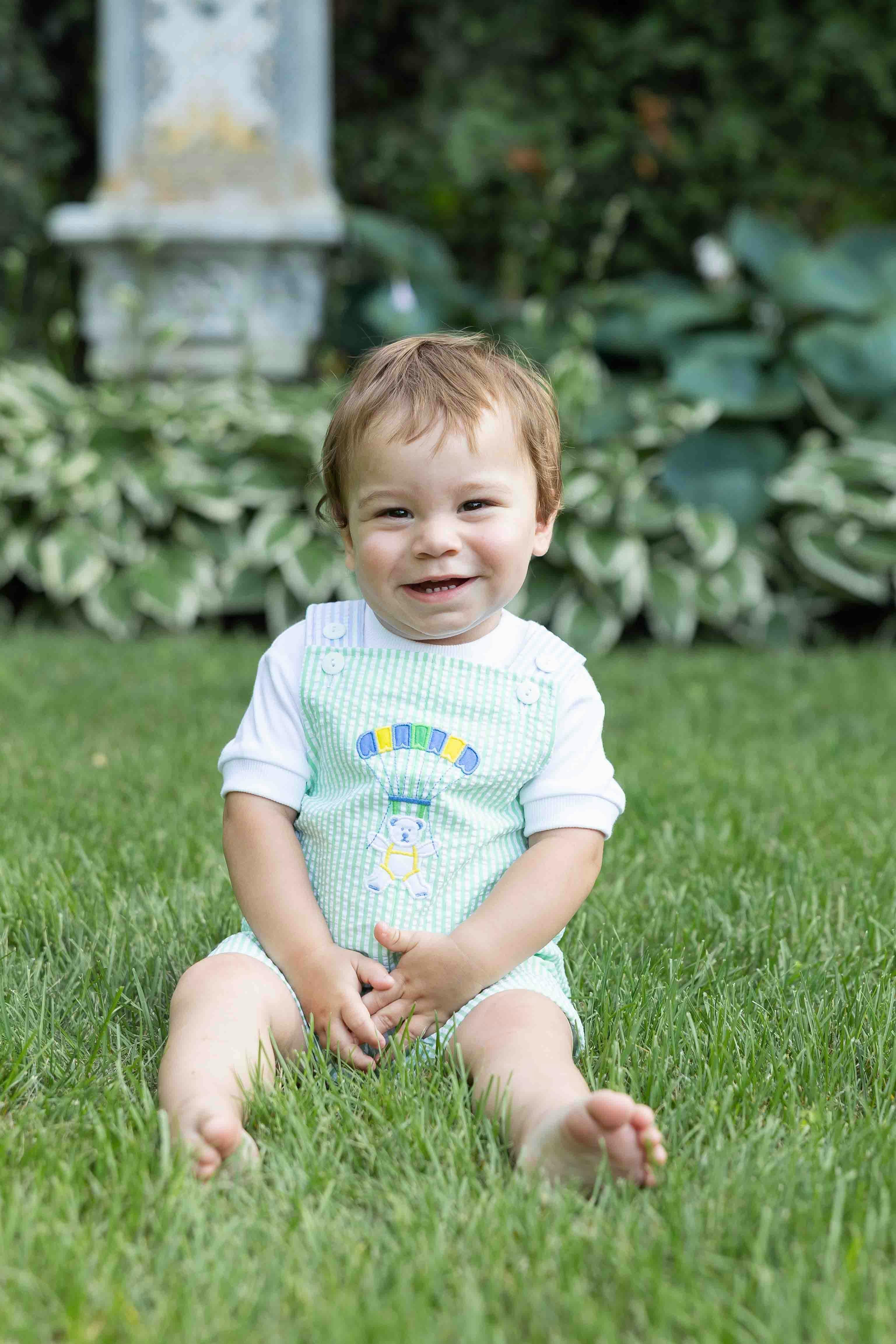 Seersucker Shortall With Parachute