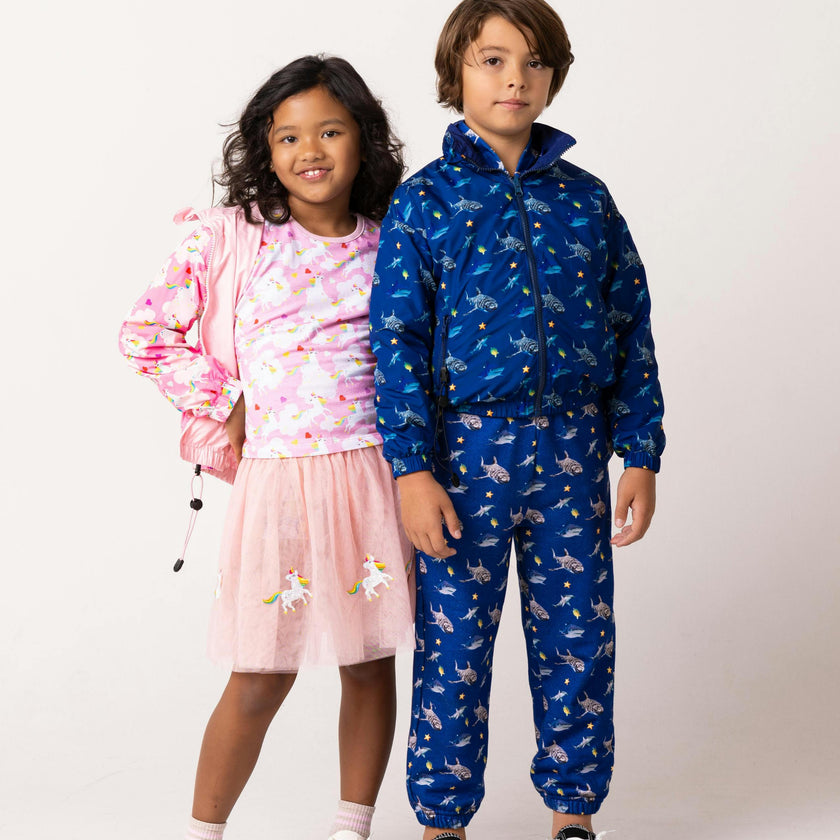 Max Reversible Rain Jacket Windbreaker, Dancing Unicorn