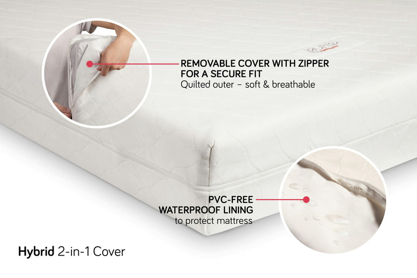 Babyletto Pure Core Non-Toxic Crib Mattress with Hybrid Waterproof Cover