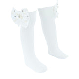 Pearl Ribbon Rhinestone Bow Socks
