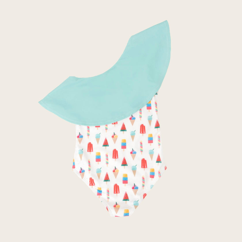 Coney Island Popsicle One Shoulder Ruffle