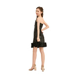 Black Cambria Satin Strapless Dress