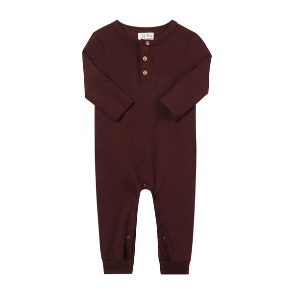 MASON Burgundy Henley Romper