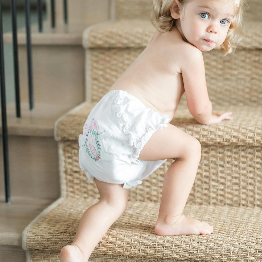 Vivian Girls' Pima Cotton Bloomer - White