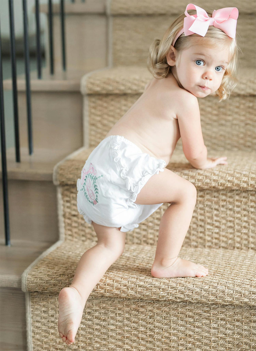 Vivian Girls' Pima Cotton Bloomer - White
