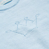 Pointelle Crown Crawler Set - Blue