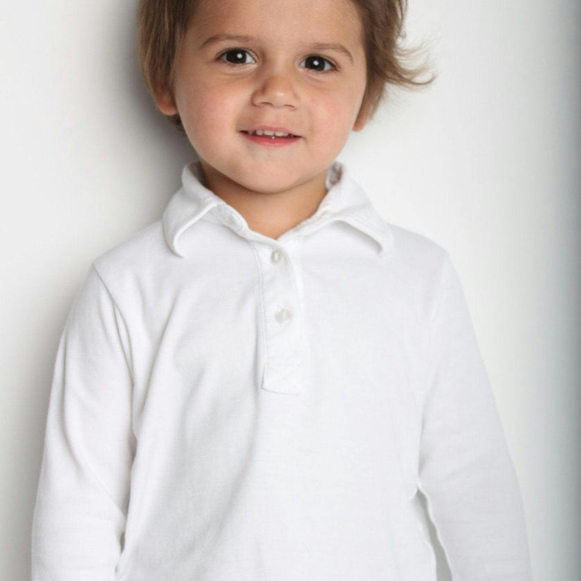 Finn Boys' Long Sleeve Polo White