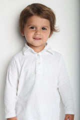 Finn Boys' Long Sleeve Polo White