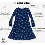Snowflake Bamboo Girls' Long Sleeve Dress