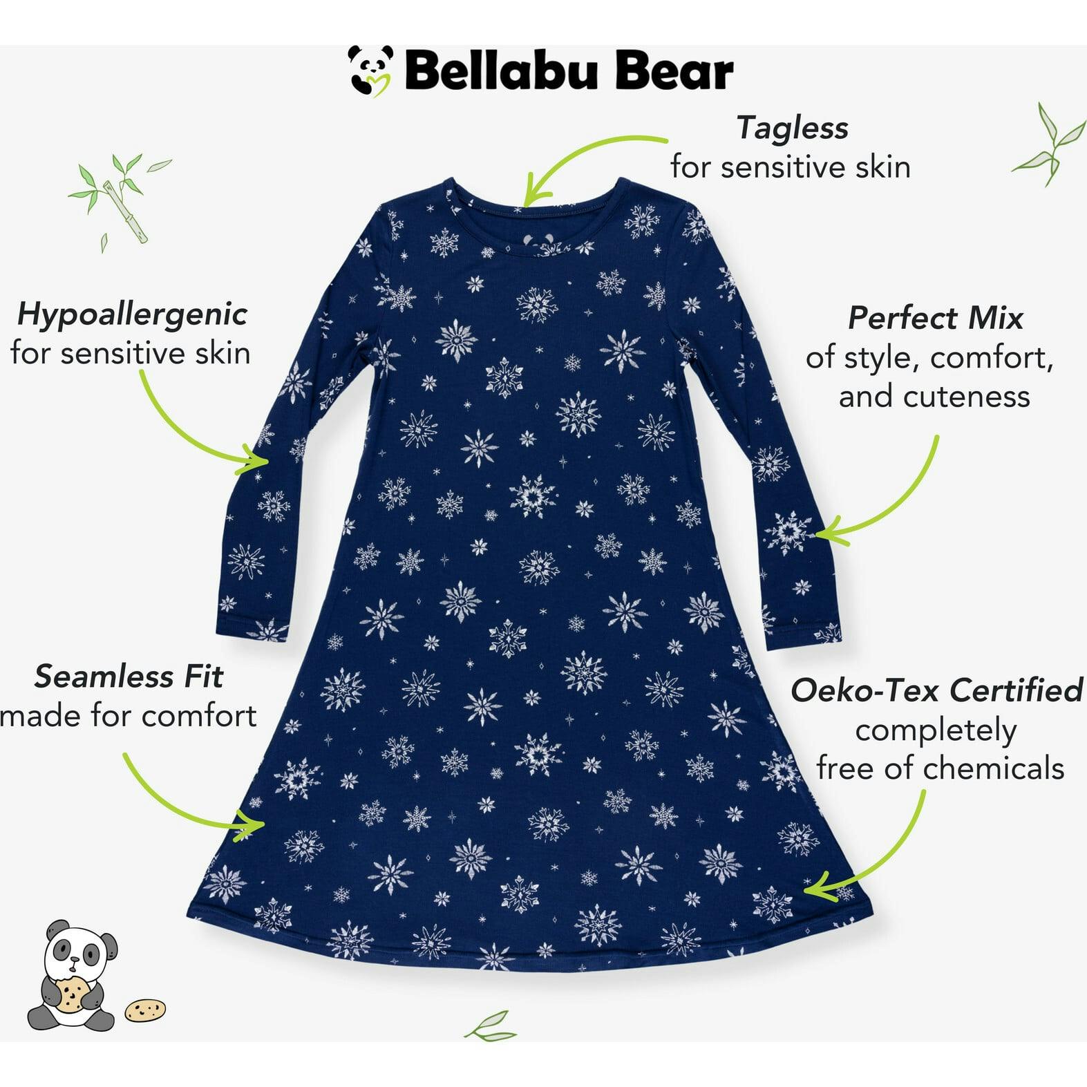 Snowflake Bamboo Girls' Long Sleeve Dress