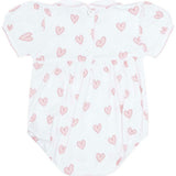 Pink Heart Print Smocked Bubble