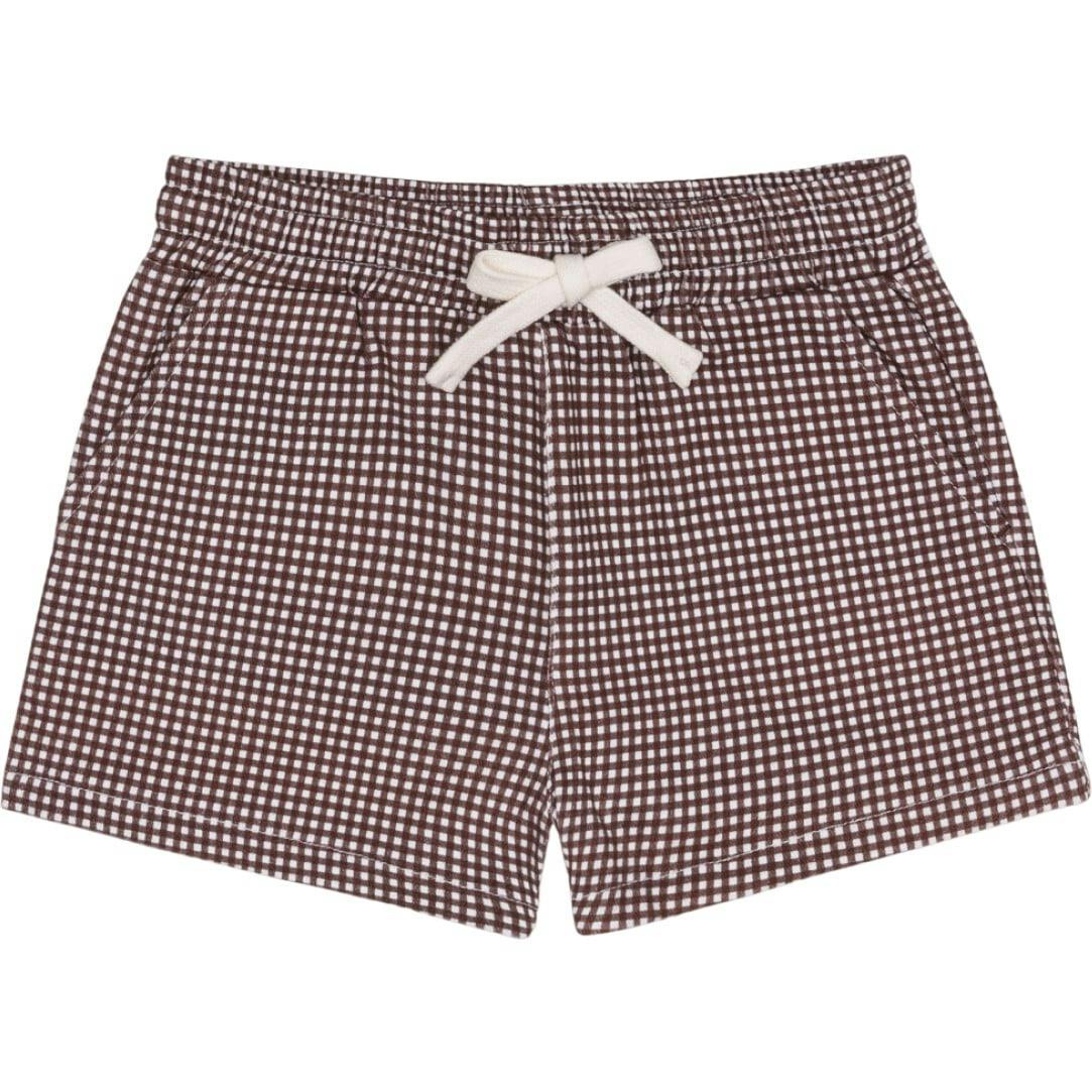 boys cocoa gingham ultra-soft twill shorts