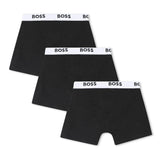 Black 3-Pack Logo Boxer Trunks