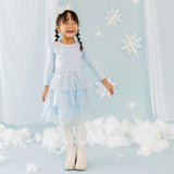 Glitter Snowflake Long Sleeve Tutu Dress