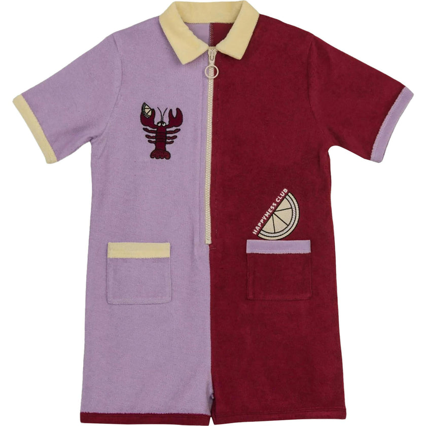 children's terry jumpsuit - colour block