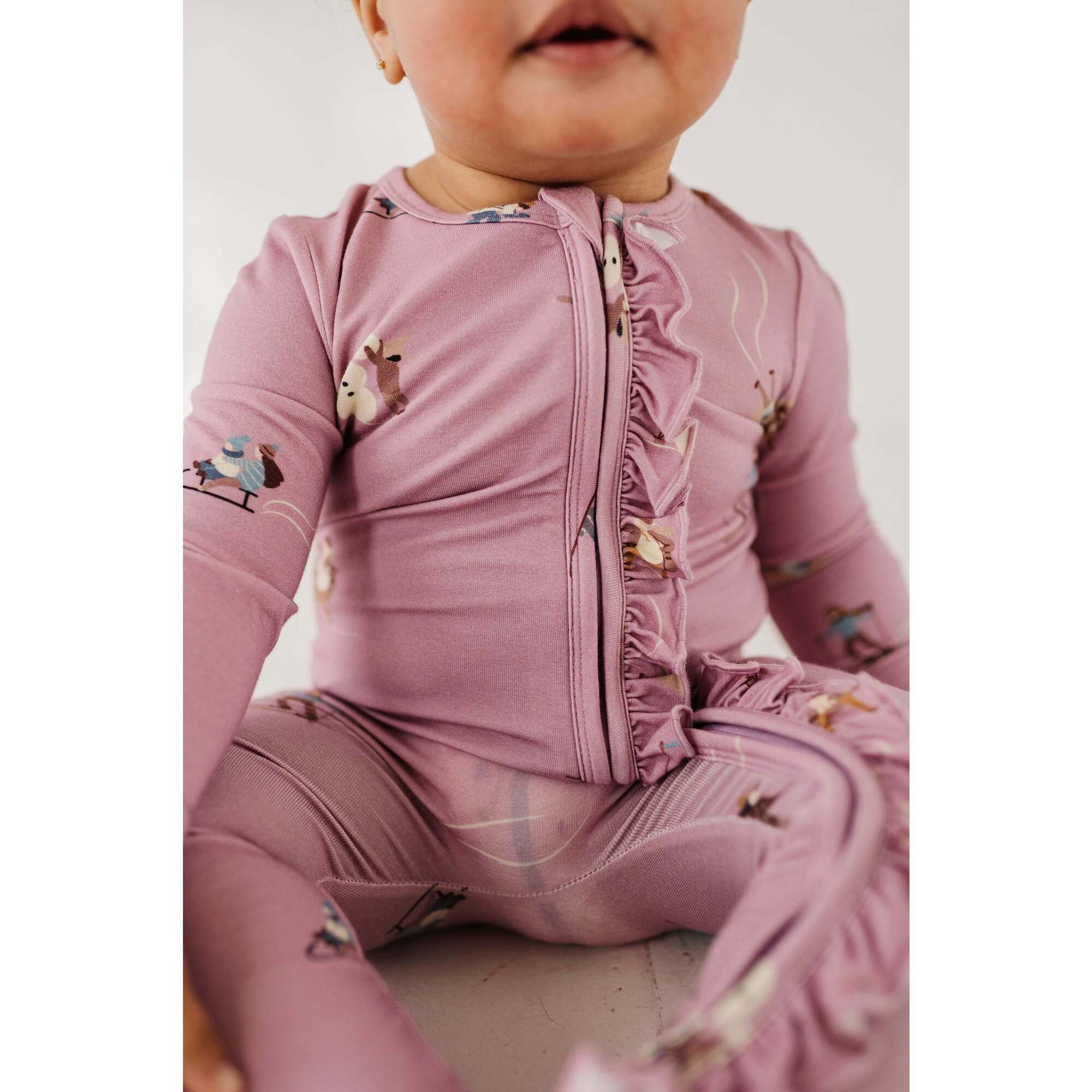 Footie Romper Ski in Mauve