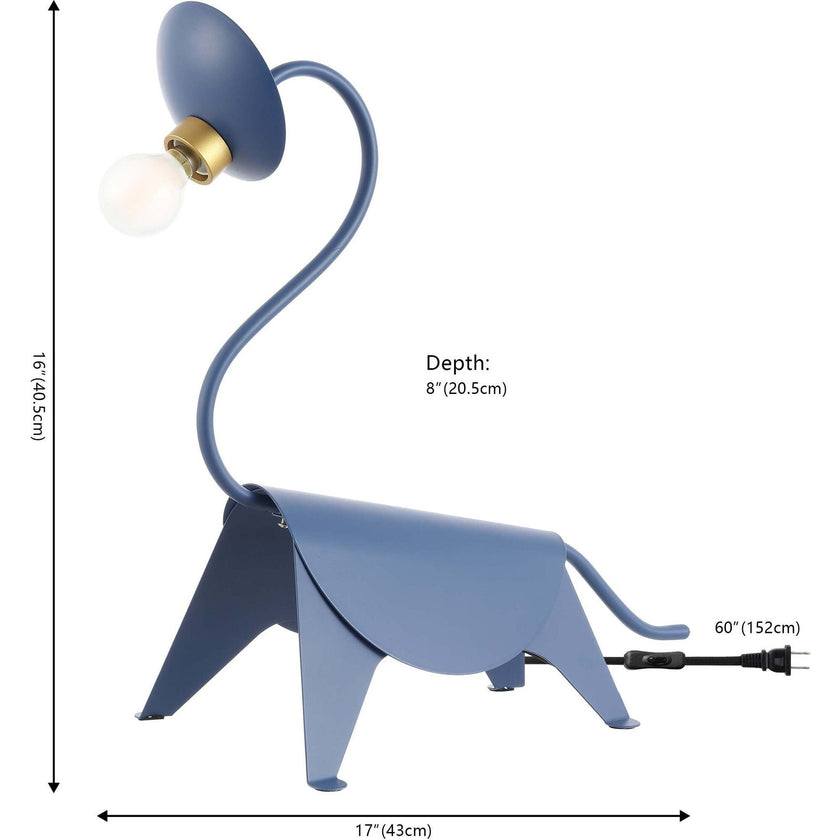 Bradley 16" Modern Industrial Iron Brachiosaurus LED Kids' Lamp