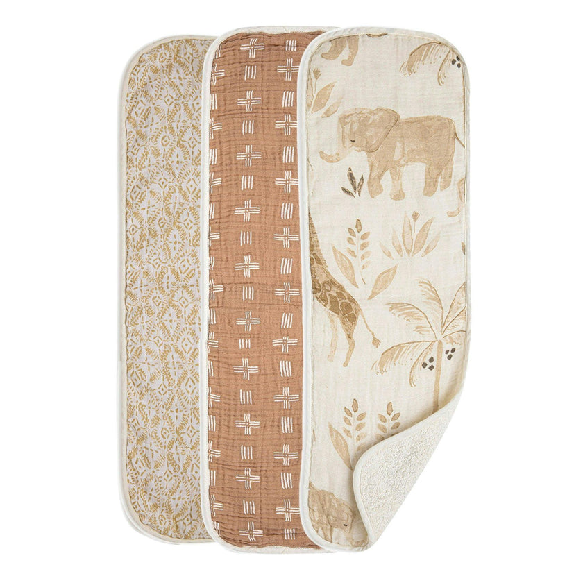 Kendi Safari Animal Cotton Burp Cloth (Set of 3)