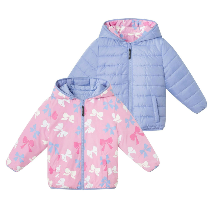 Reversible Color-Changing Puffer Jacket | Pink Bows