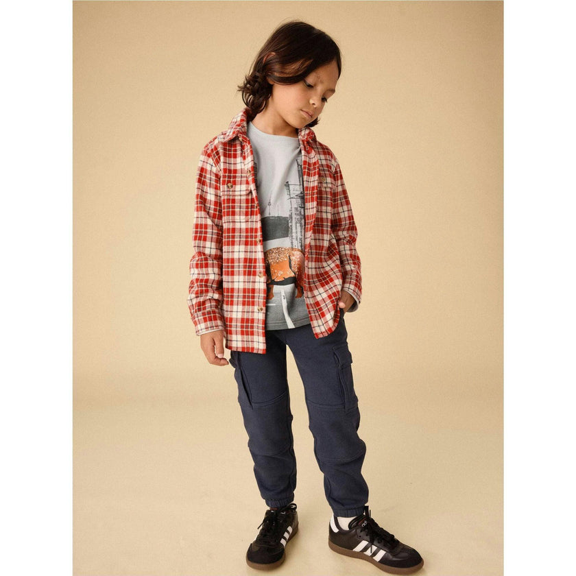 Flannel Button Up Shirt, Multi