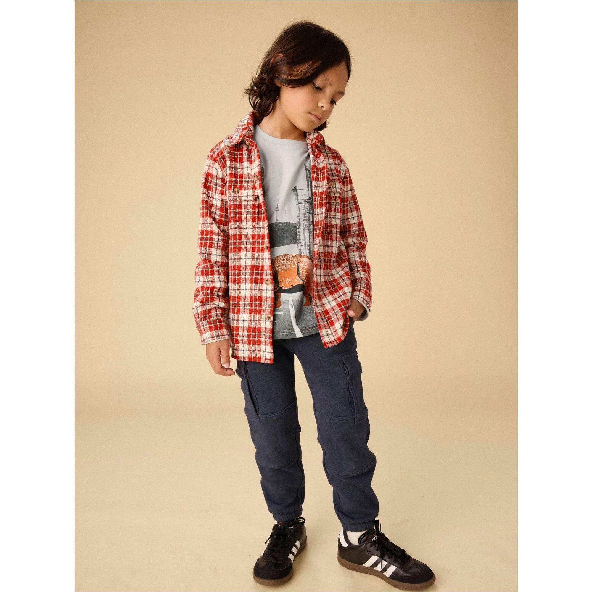 Flannel Button Up Shirt, Multi