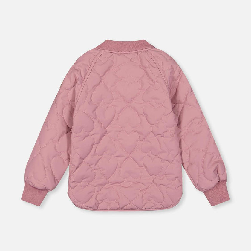 Quilted Raglan Sleeve Jacket Mauve Pink