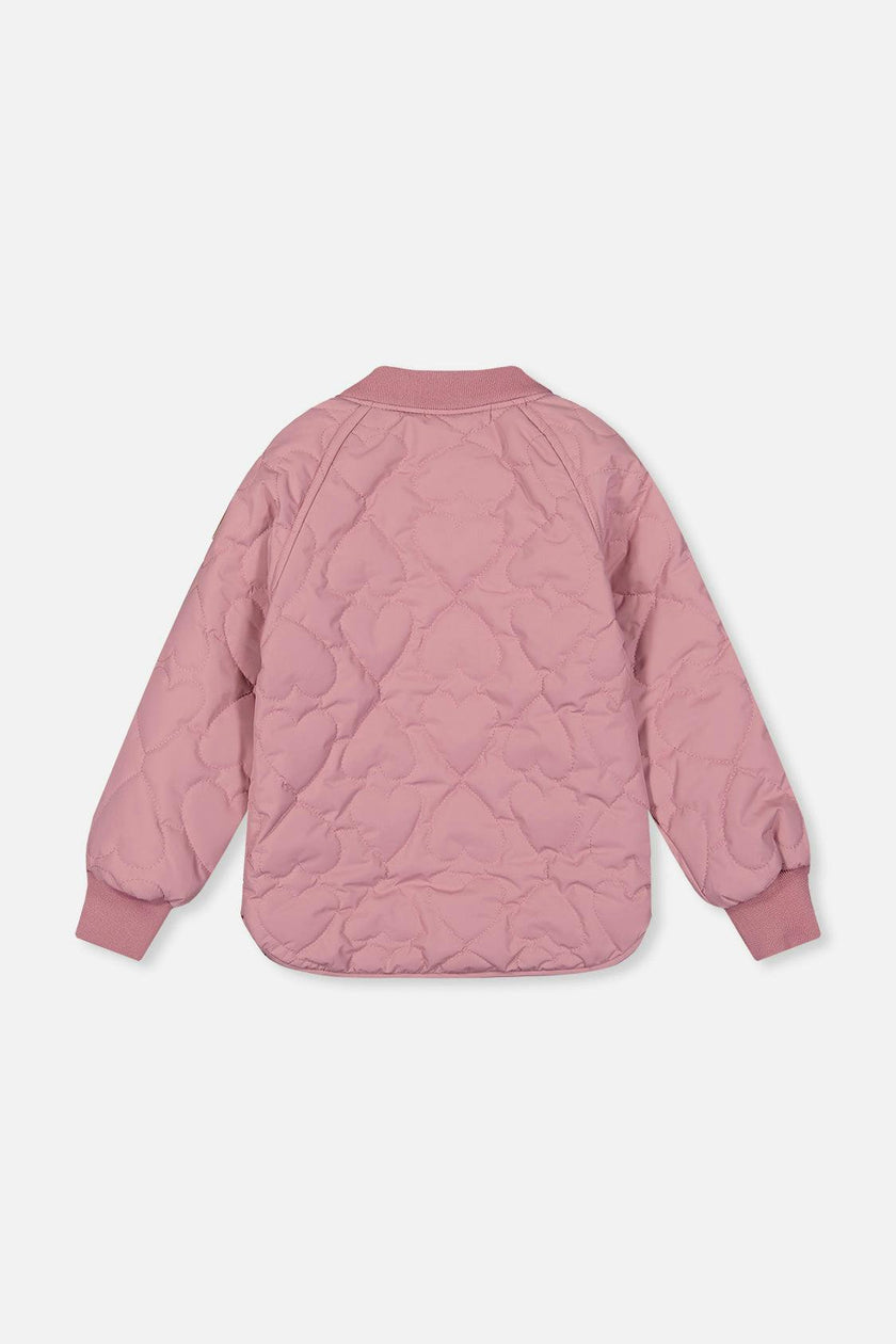 Quilted Raglan Sleeve Jacket Mauve Pink
