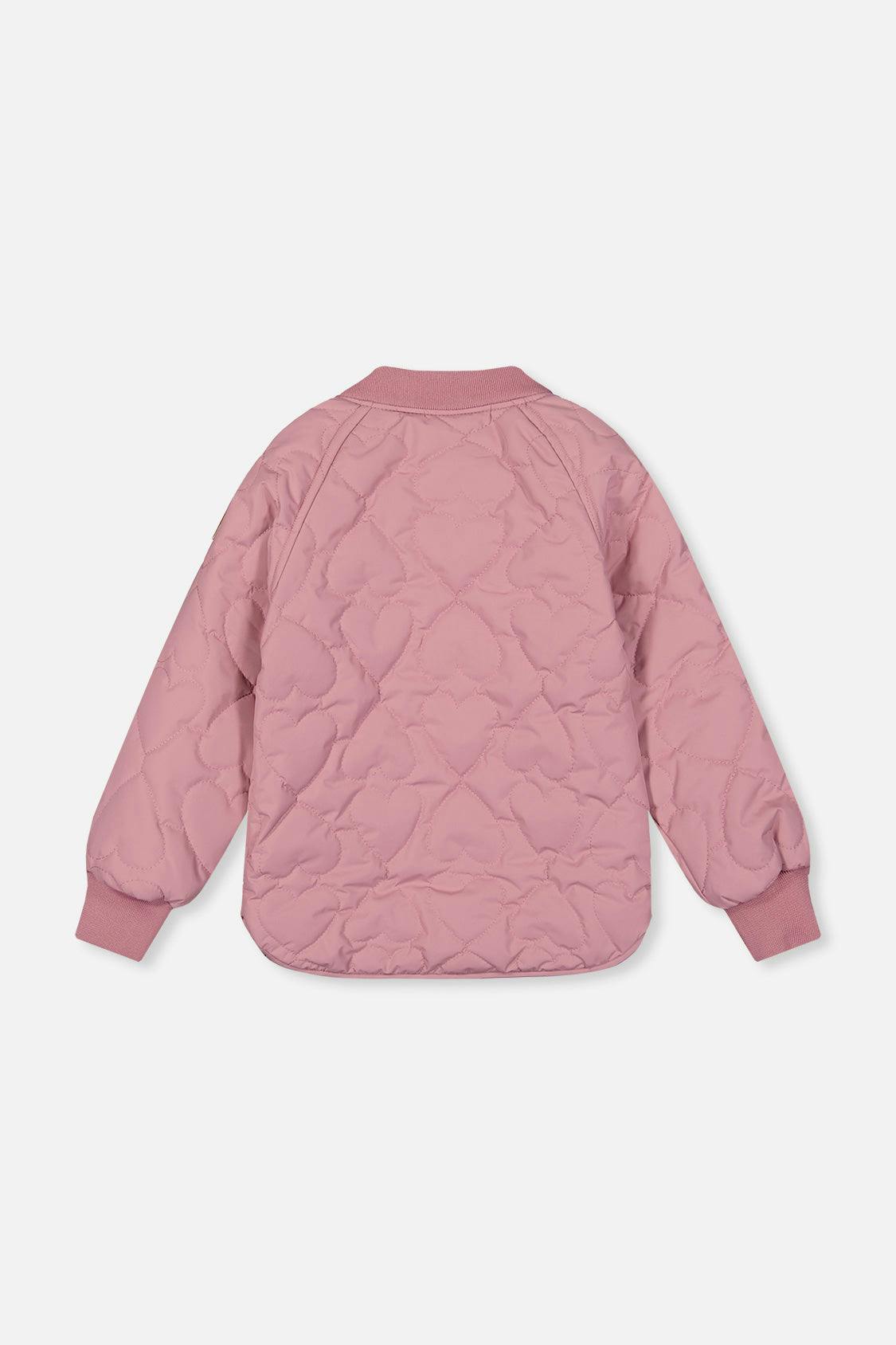 Quilted Raglan Sleeve Jacket Mauve Pink