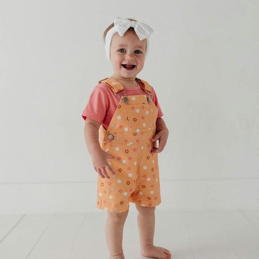 Cotton Overalls Set in Desert Mist Blooms