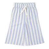 Organic Ruffle Top & Pants Set - Blue Stripes