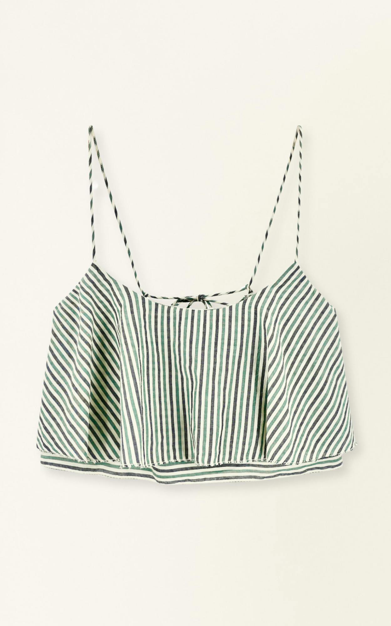 Clare Ruffle Top in Dune Stripe
