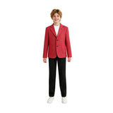 Red Adrian Patterned Blazer Suit Set