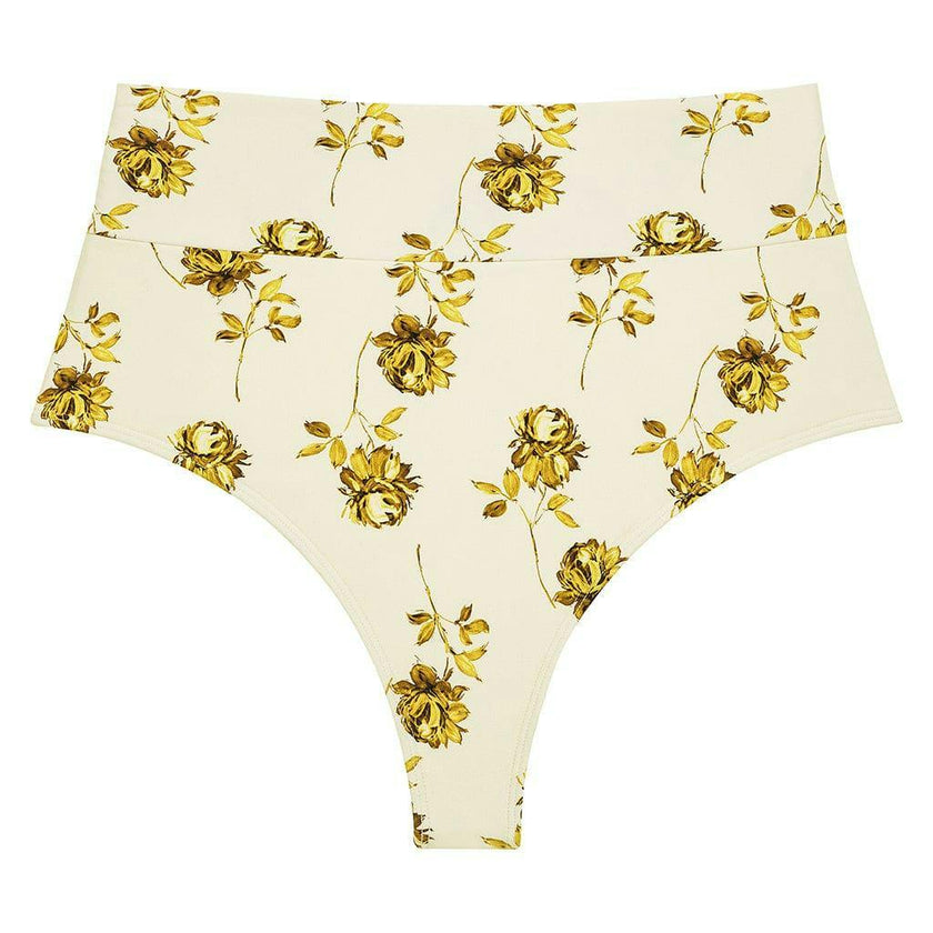 Women's Filigree Added Coverage High Rise Bikini Bottom