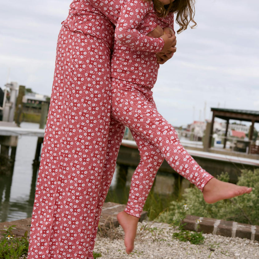girls holiday bloom pima pajamas set