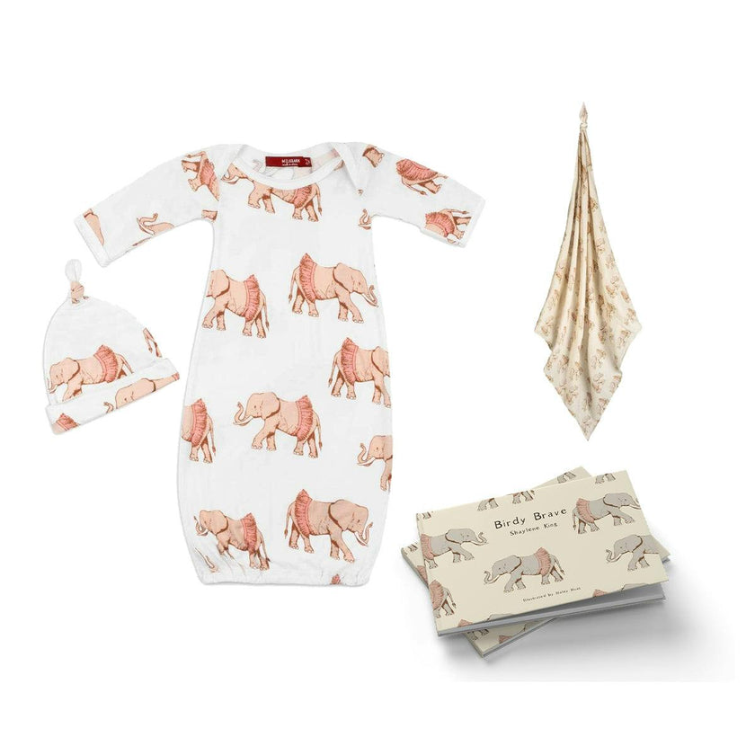 Nursery Gown & Swaddle Bundle: Tutu Elephant